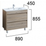 SHY04-P1 PVC 900 Free Standing Vanity Cabinet Only